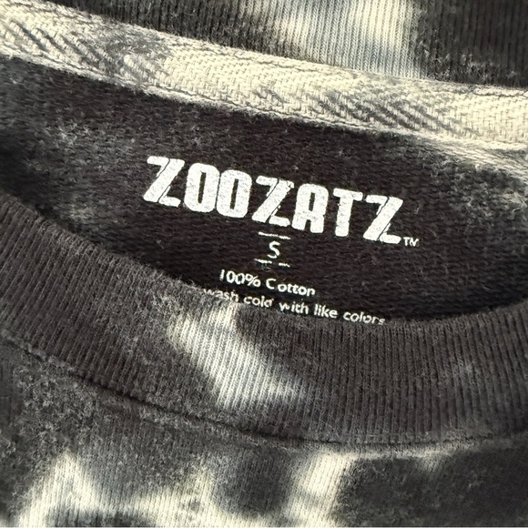 Zoozatz Tie-Dye Graphic Sweatshirt Oversized S Lips & Floral Print - Picture 2 of 7